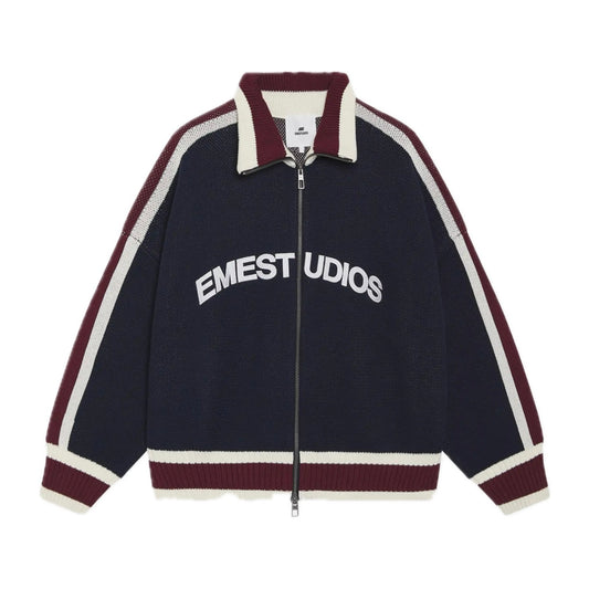 Sweater Eme Studios Echellor Navy Zipper Knit