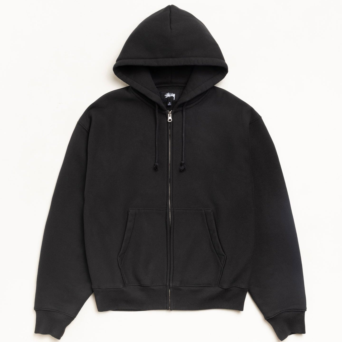 Poleron Stussy Cursive Applique Zip Black