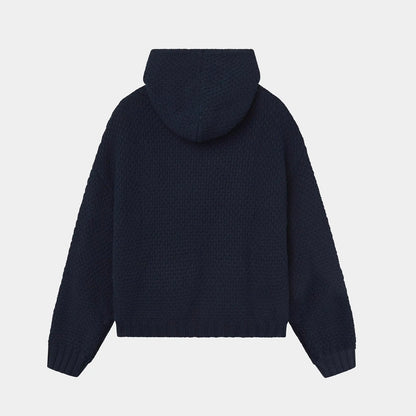 Sweater Eme Studios Pidgey Navy Knitted Oversized Hoodie