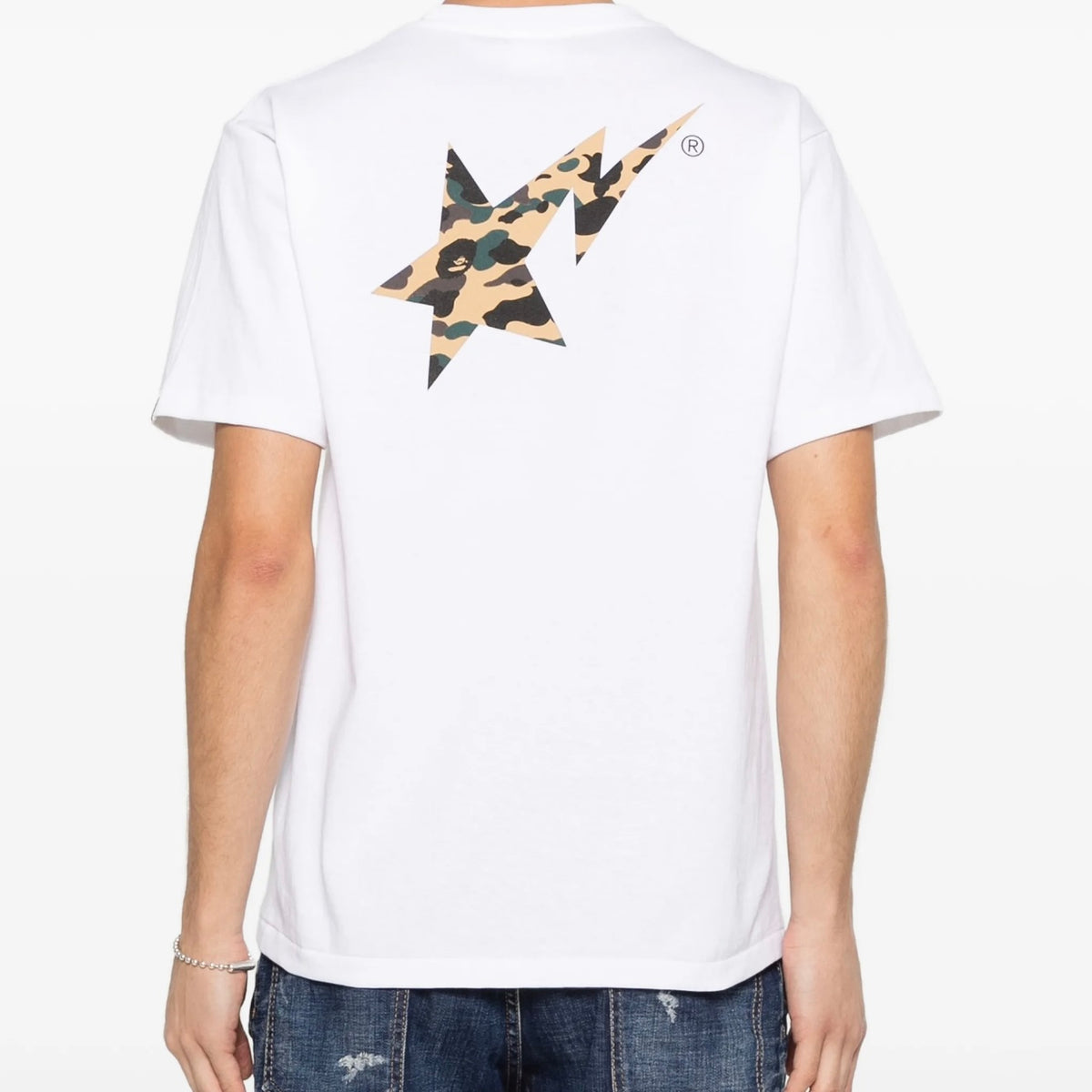Polera BAPE Pigment 1st Camo Bapesta White/Camo