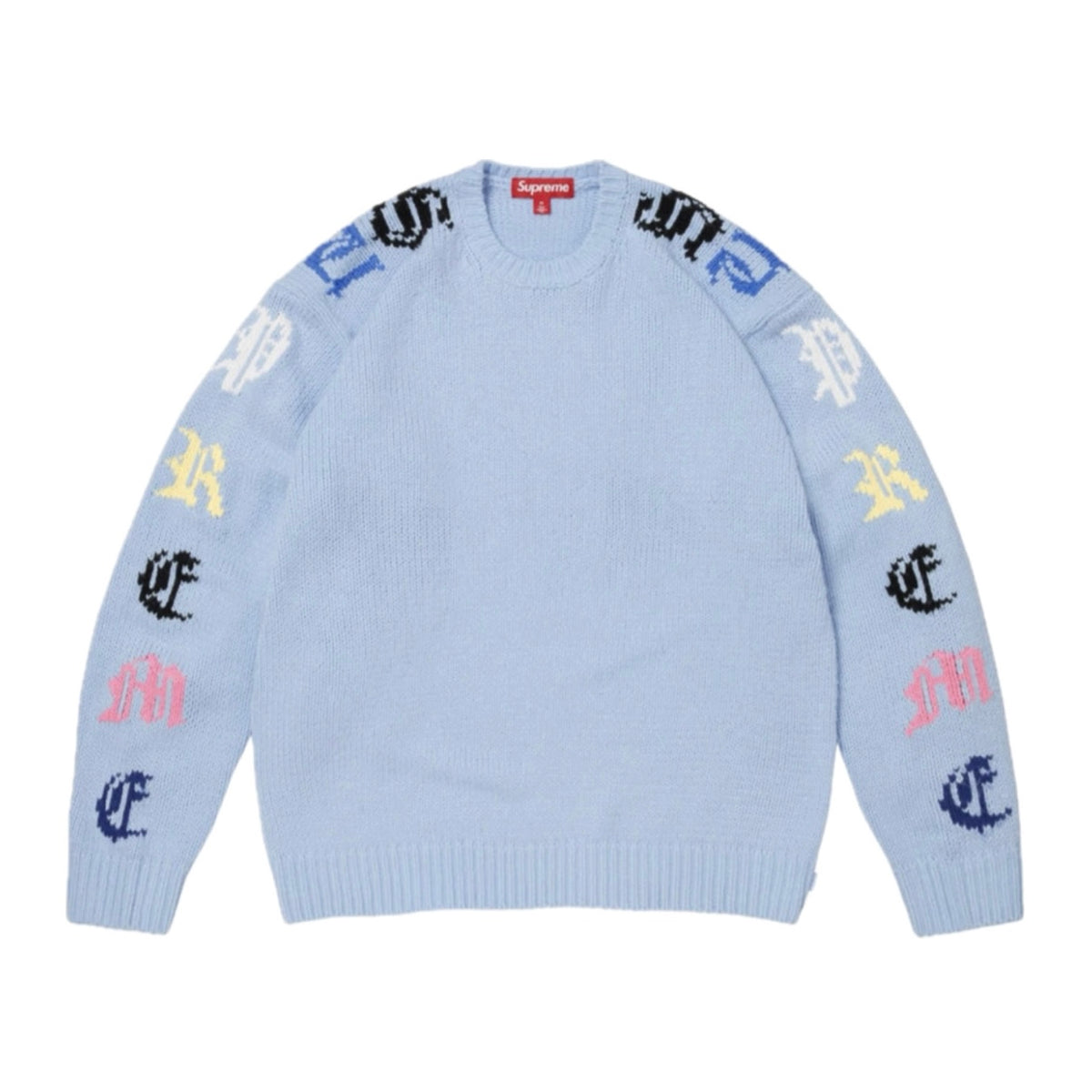 Sweater Supreme Old English Sleeves Light Blue