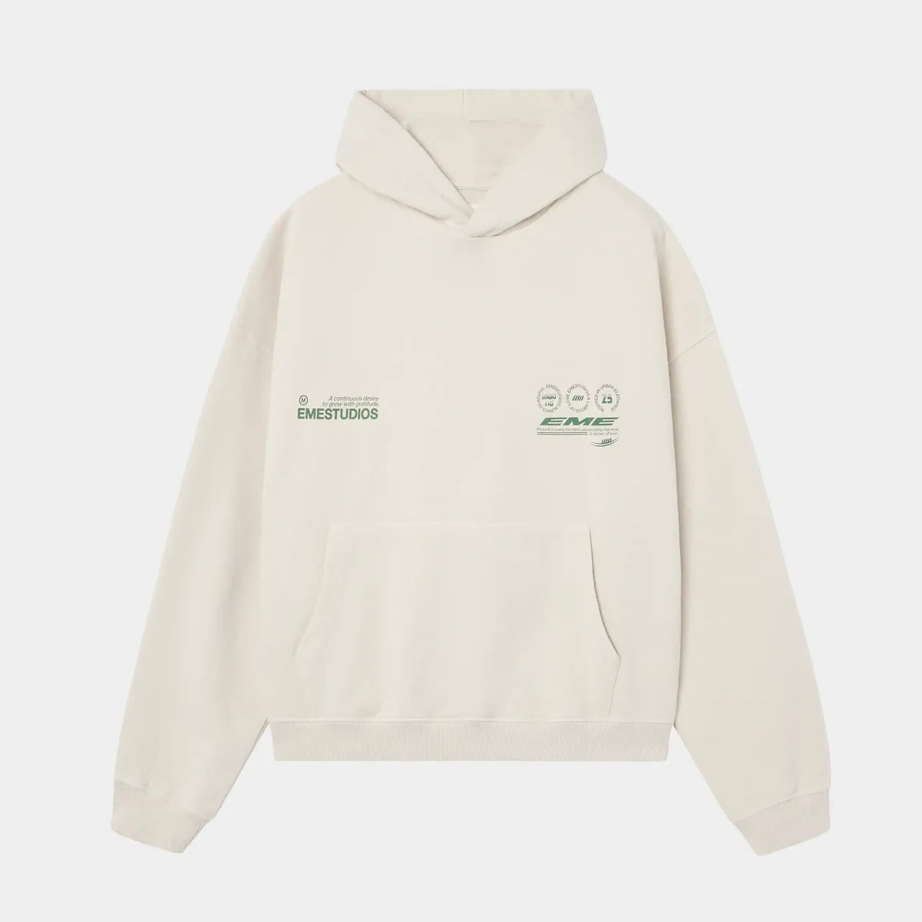 Poleron Eme Studios Stamp Off Sand Oversized Hoodie
