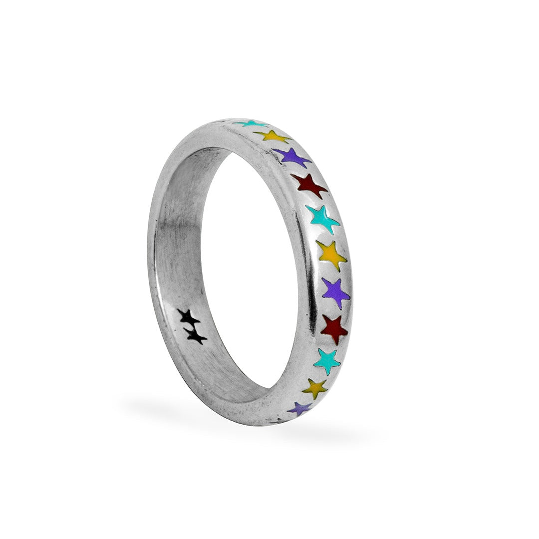 Anillo Twojeys Enameled Multicolor Starline Ring S
