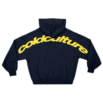 Poleron Cold Culture Curved Hoodie Midnight Blue