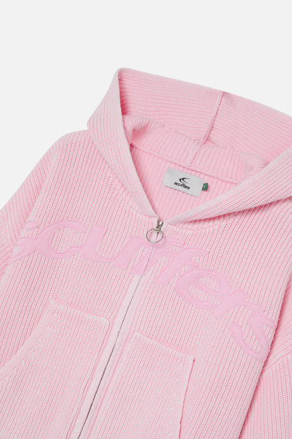 Sweater Scuffers New Light Pink Buzz Knit Zipper