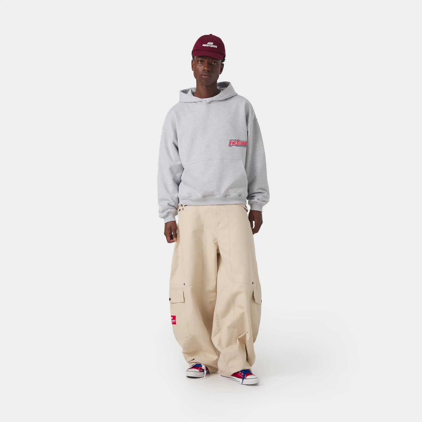 Poleron Eme Studios Shining Grey Oversized Hoodie