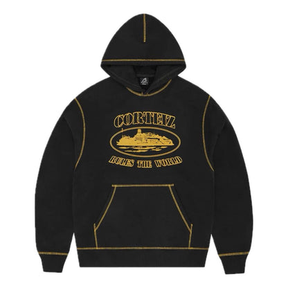 Poleron Corteiz RTW Alcatraz Contrast Black/Yellow Hoodie