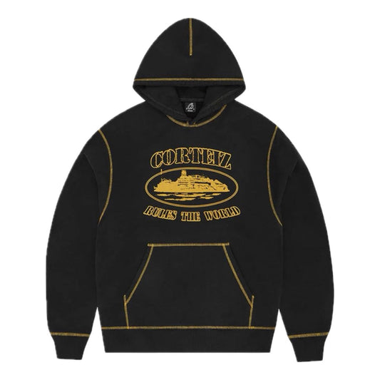 Poleron Corteiz RTW Alcatraz Contrast Black/Yellow Hoodie