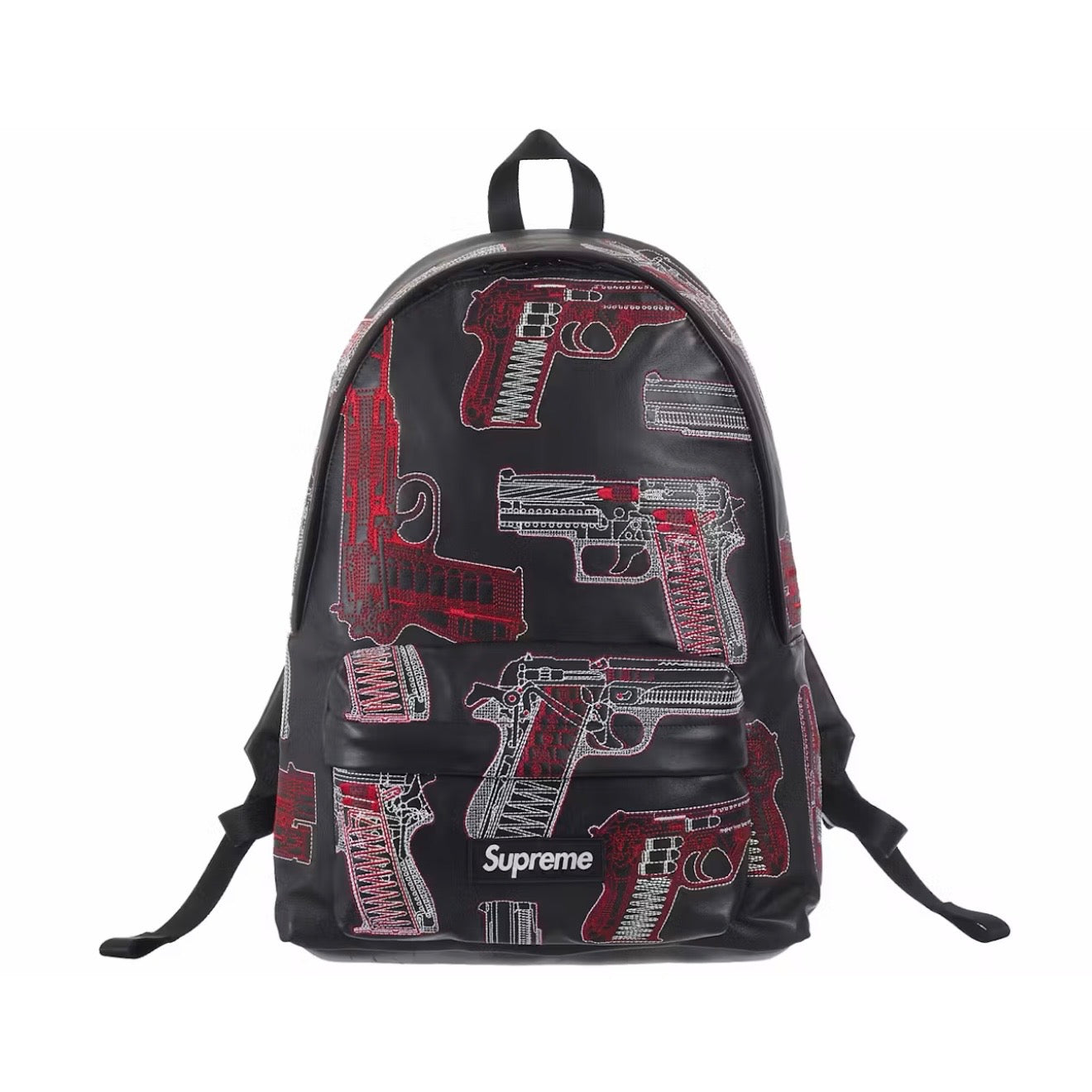 Mochila Supreme Guns Embroidered Leather Black