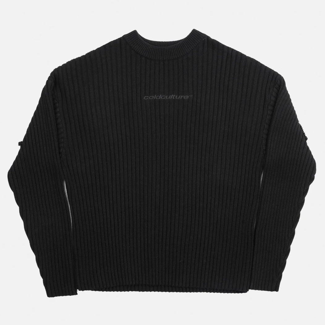Sweater Cold Culture Messy Knit Black