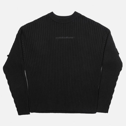 Sweater Cold Culture Messy Knit Black