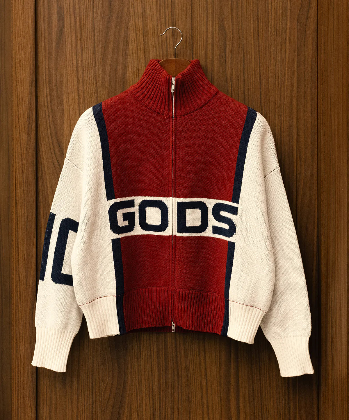 Sweater Gods Brand Alpine Rally Knitted Zipper Red/White