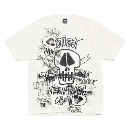 Polera Stussy Skulls Pigment Dyed Natural