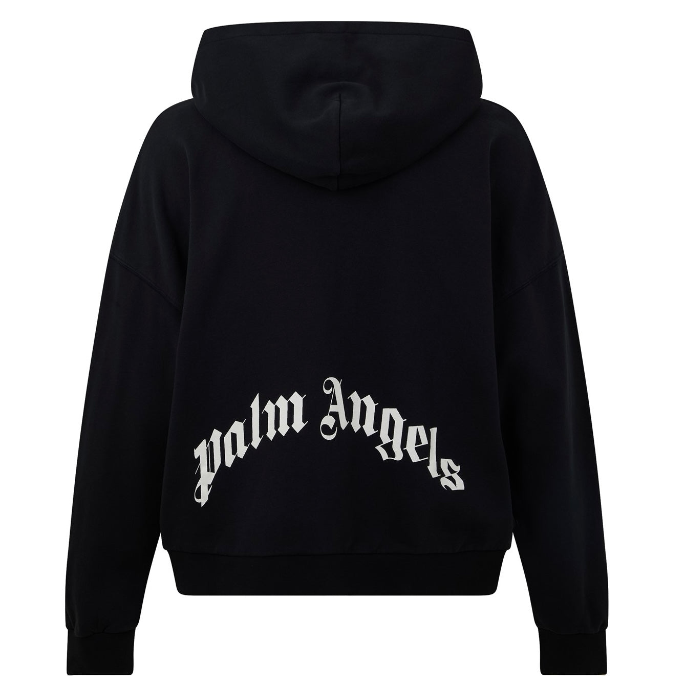 Poleron Palm Angels Curved Logo Zip Hoodie Black