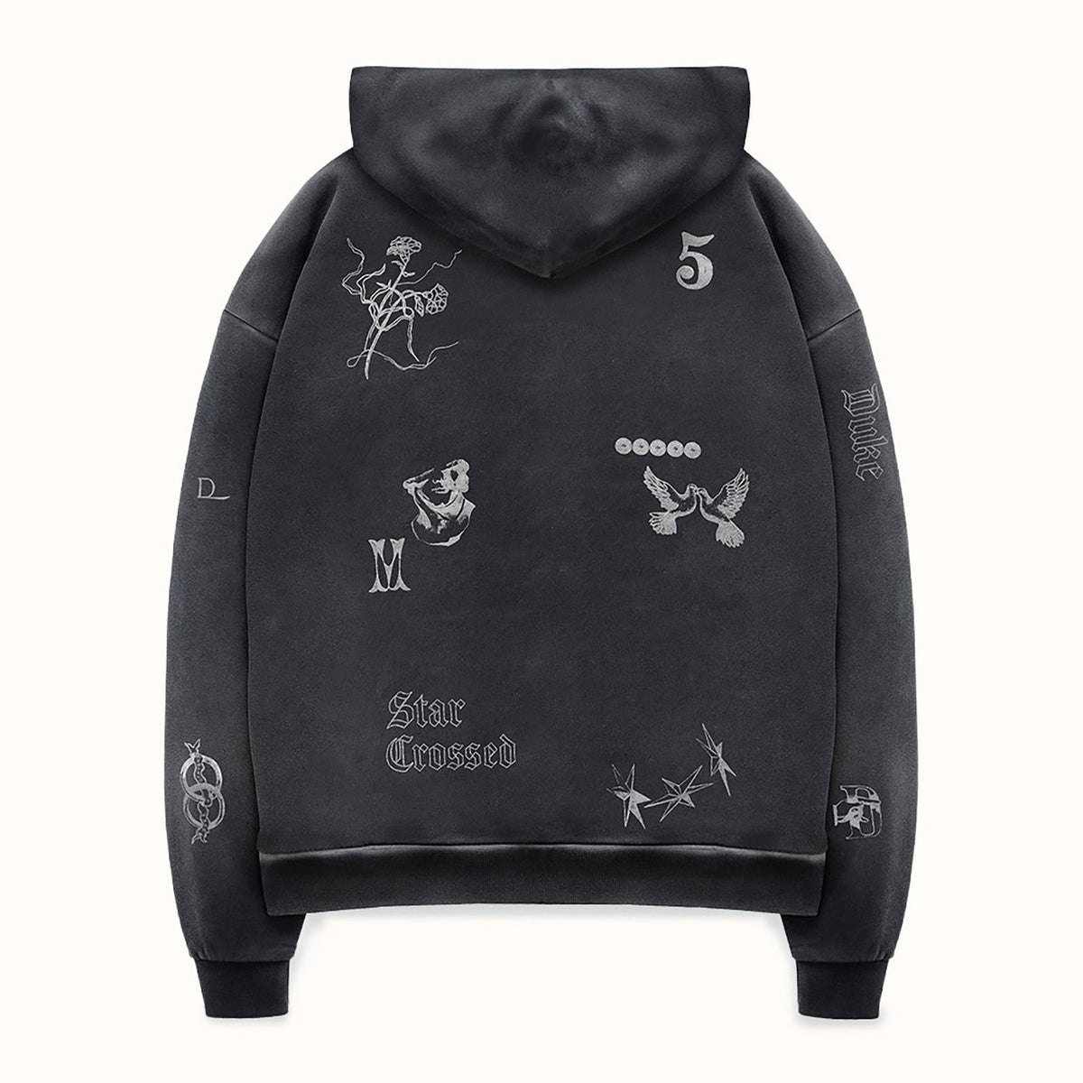 Poleron Duke + Dexter MC Sketch Washed Black Zip Hoodie