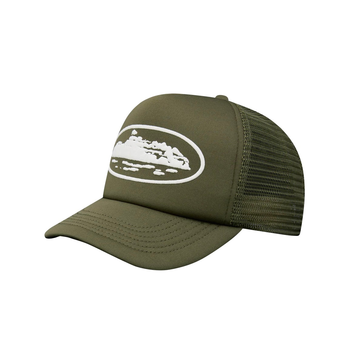 Gorro Corteiz Island Puff Print Trucker Hat Olive