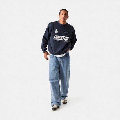 Poleron Eme Studios Tactical Navy Oversized Crewneck