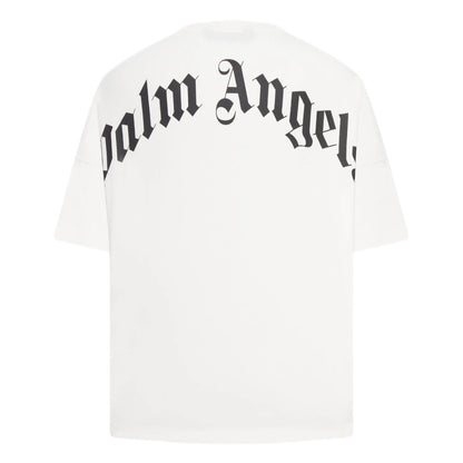 Polera Palm Angels Back Curved Logo Over Off White