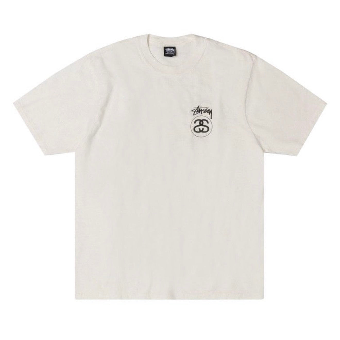 Polera Stussy Stock Link Pigment Dyed  Natural