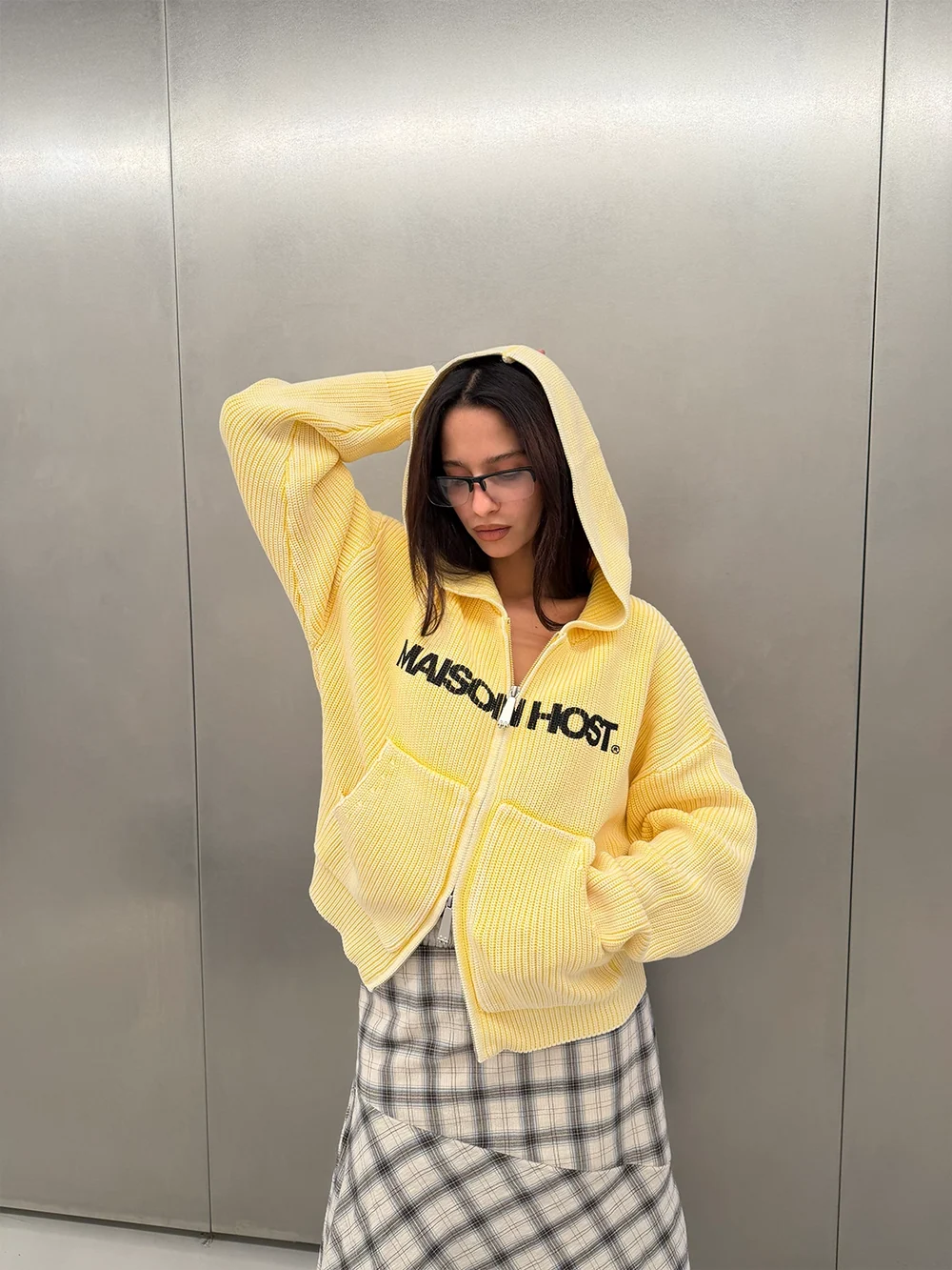 Sweater Maison Host Iconic Knit Zipper Yellow