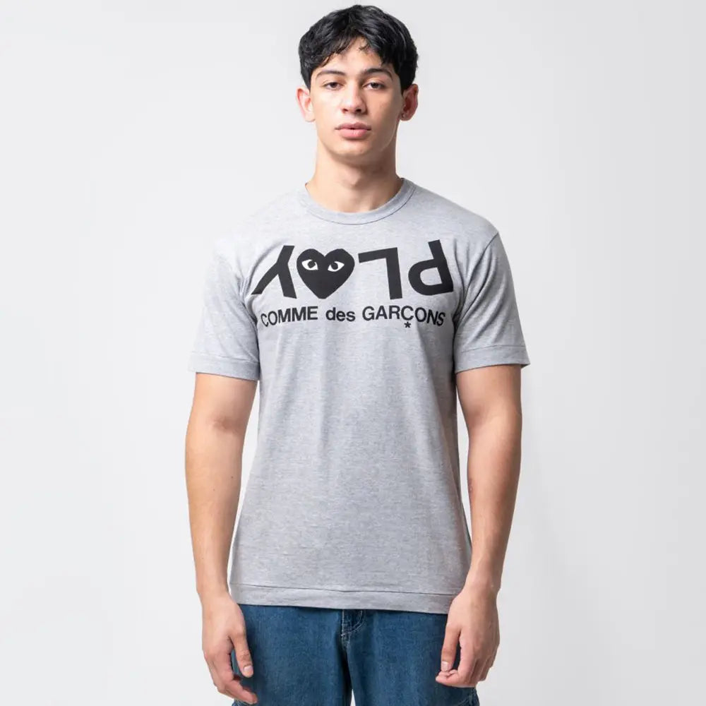 Polera CdG Play Inverted Text Grey - L