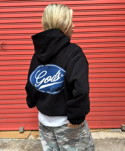 Poleron Fake Gods Spark Cropped Hoodie Black