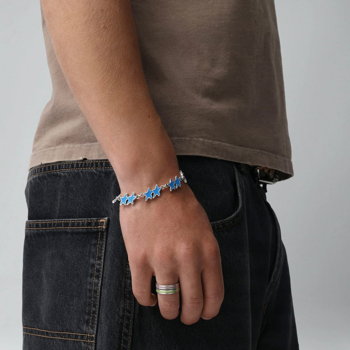Pulsera Teojeys Light Blue Melted Stars Bracelet