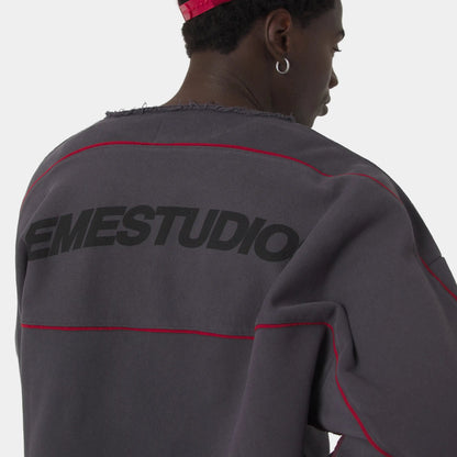Poleron Eme Studios AFK Indigo Crewneck