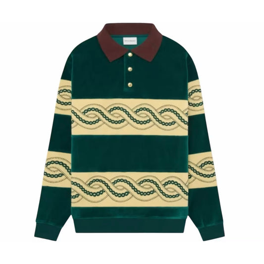 Polo Drole de Monsieur Le Polo Tresse Dark Green