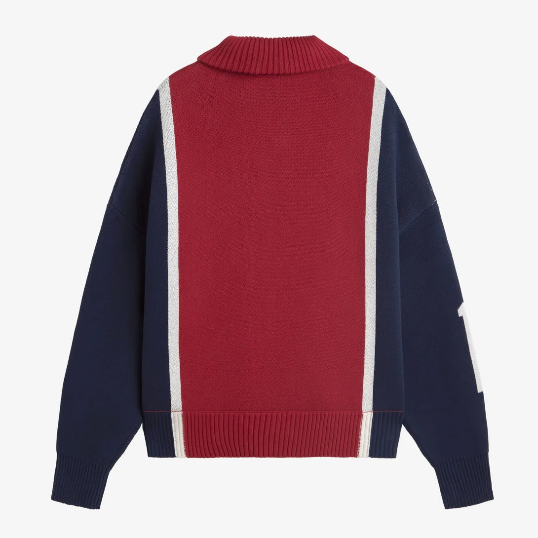 Sweater Gods Brand Alpine Rally Knitted Zipper Red/Navy