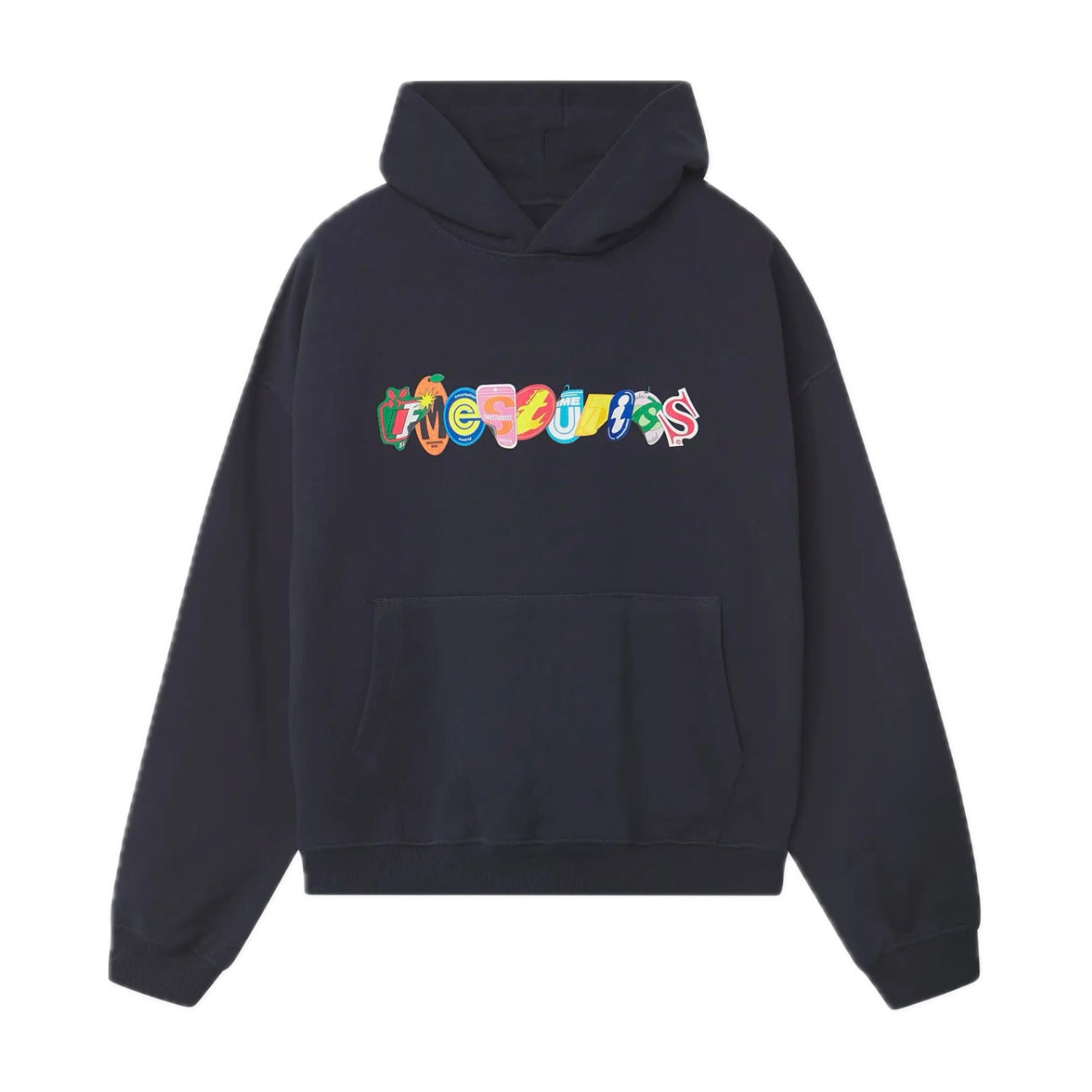 Poleron Eme Studios Stickers Navy Oversized Hoodie