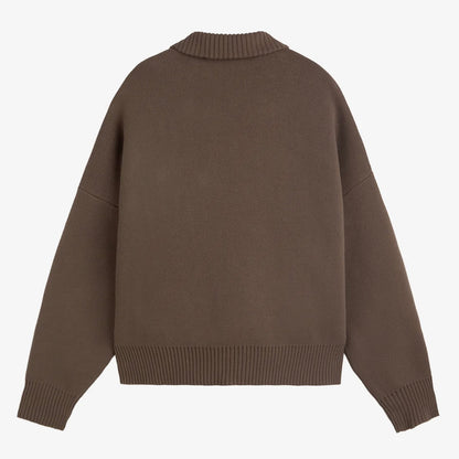 Sweater Fake Gods Racing Knitted Zipper Brown