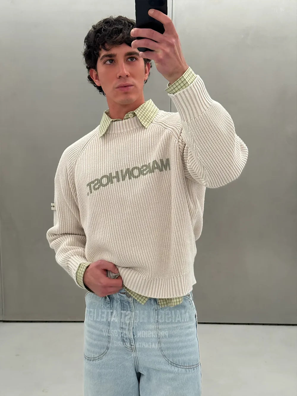 Sweater Maison Host Iconic MH Knit Ecru