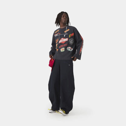 Poleron Eme Studios Waffle Navy Crewneck