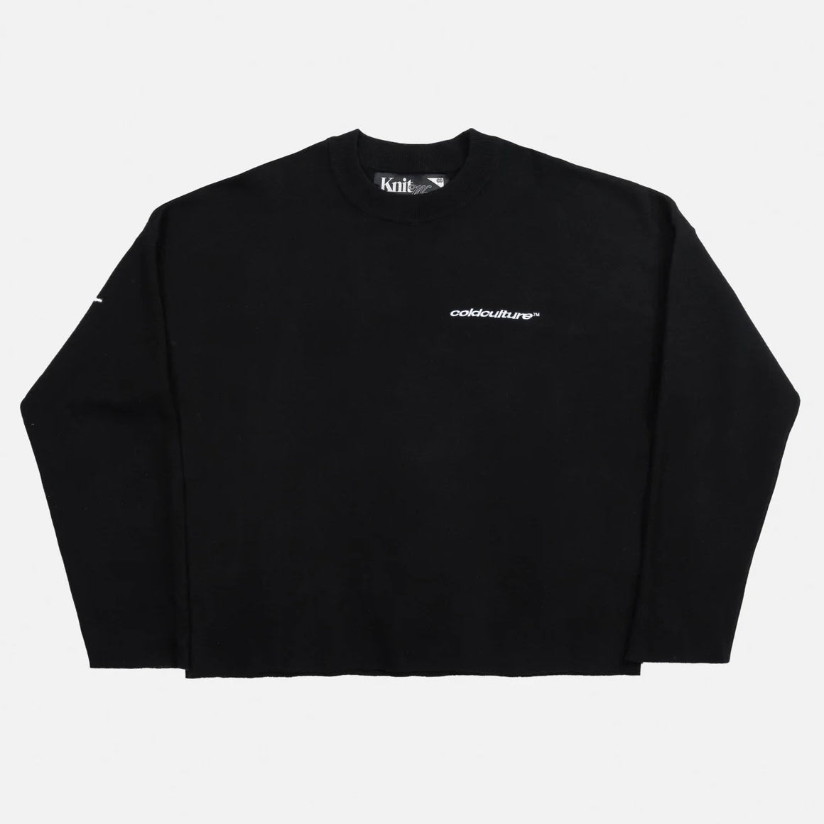 Sweater Cold Culture Furry Script Knit Black