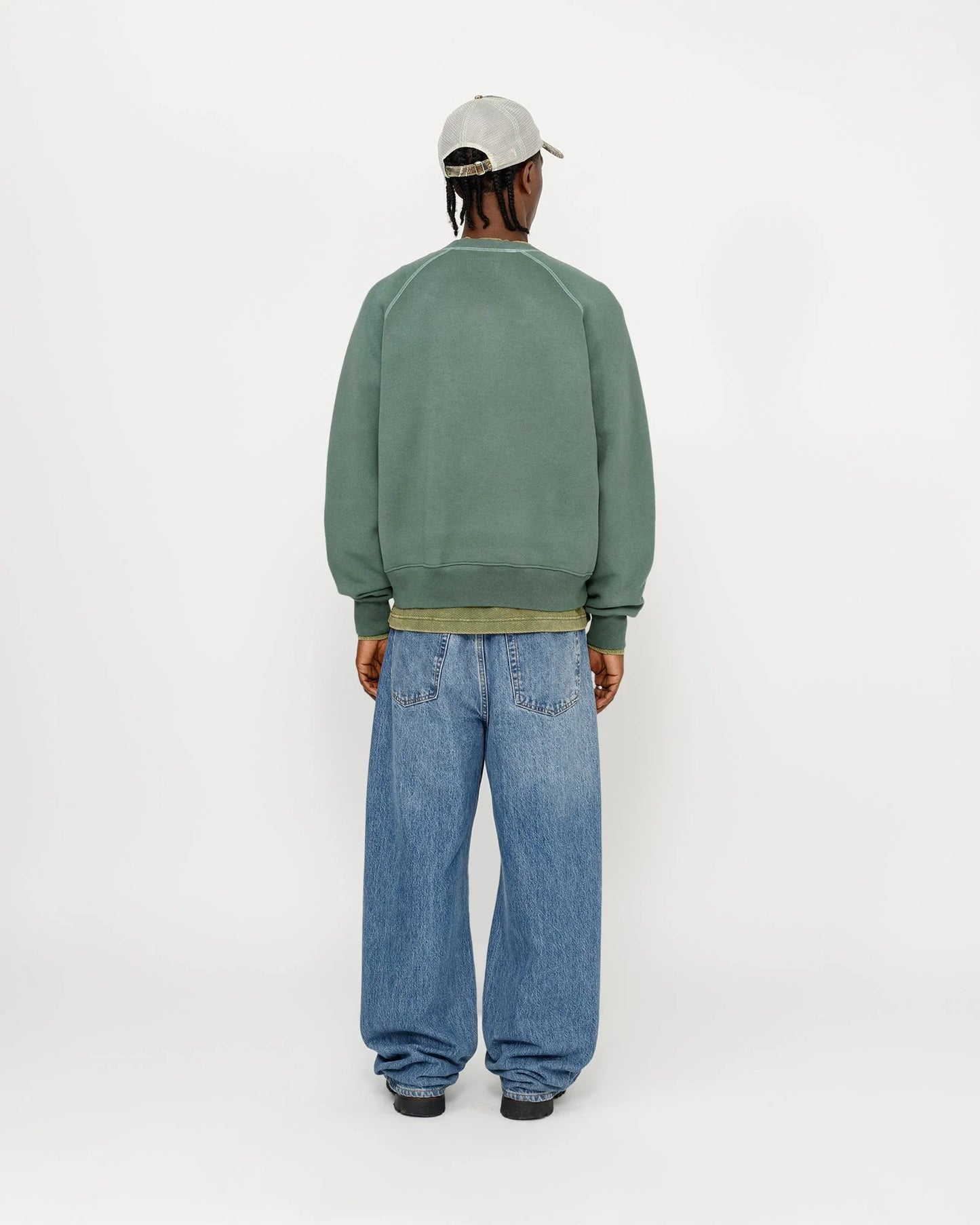 Poleron Stussy Overlock Varsity Raglan Crew Pine