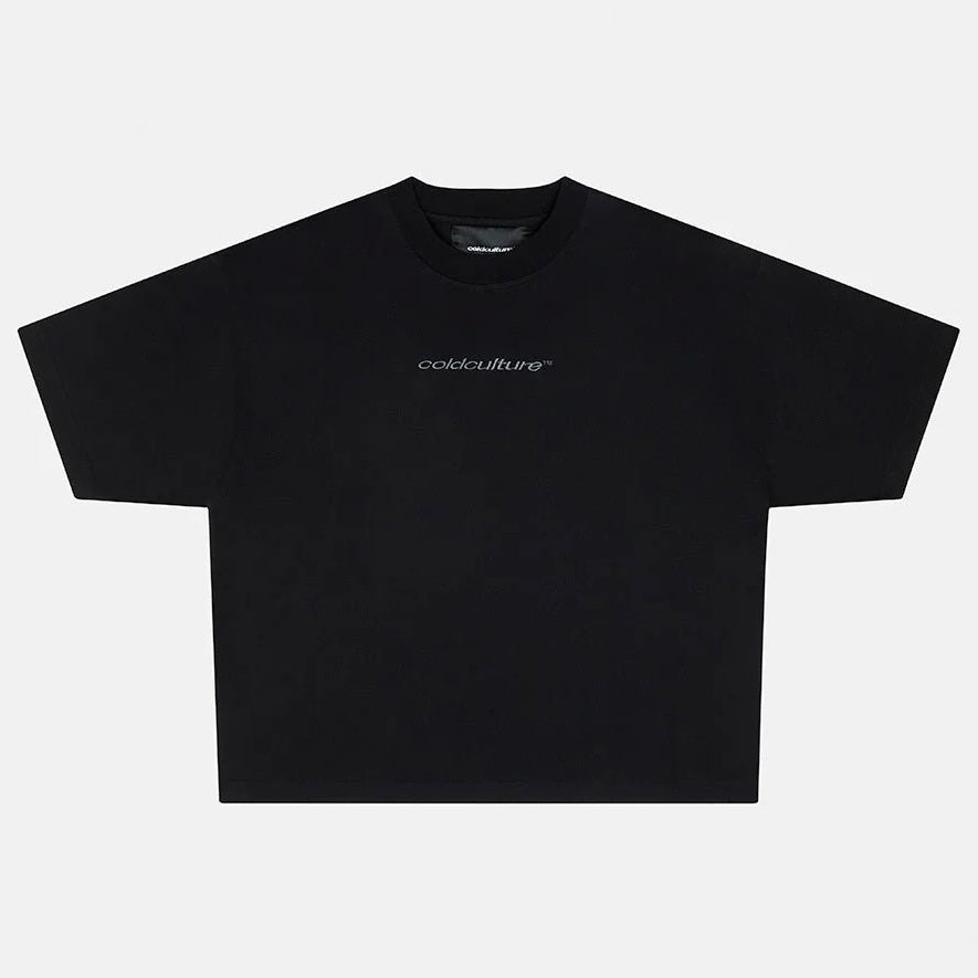 Polera Cold Culture Distress Curved Black