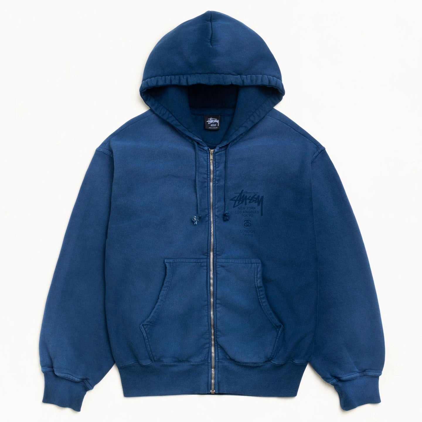 Poleron Stussy World Tour Zip Sun Faded Navy