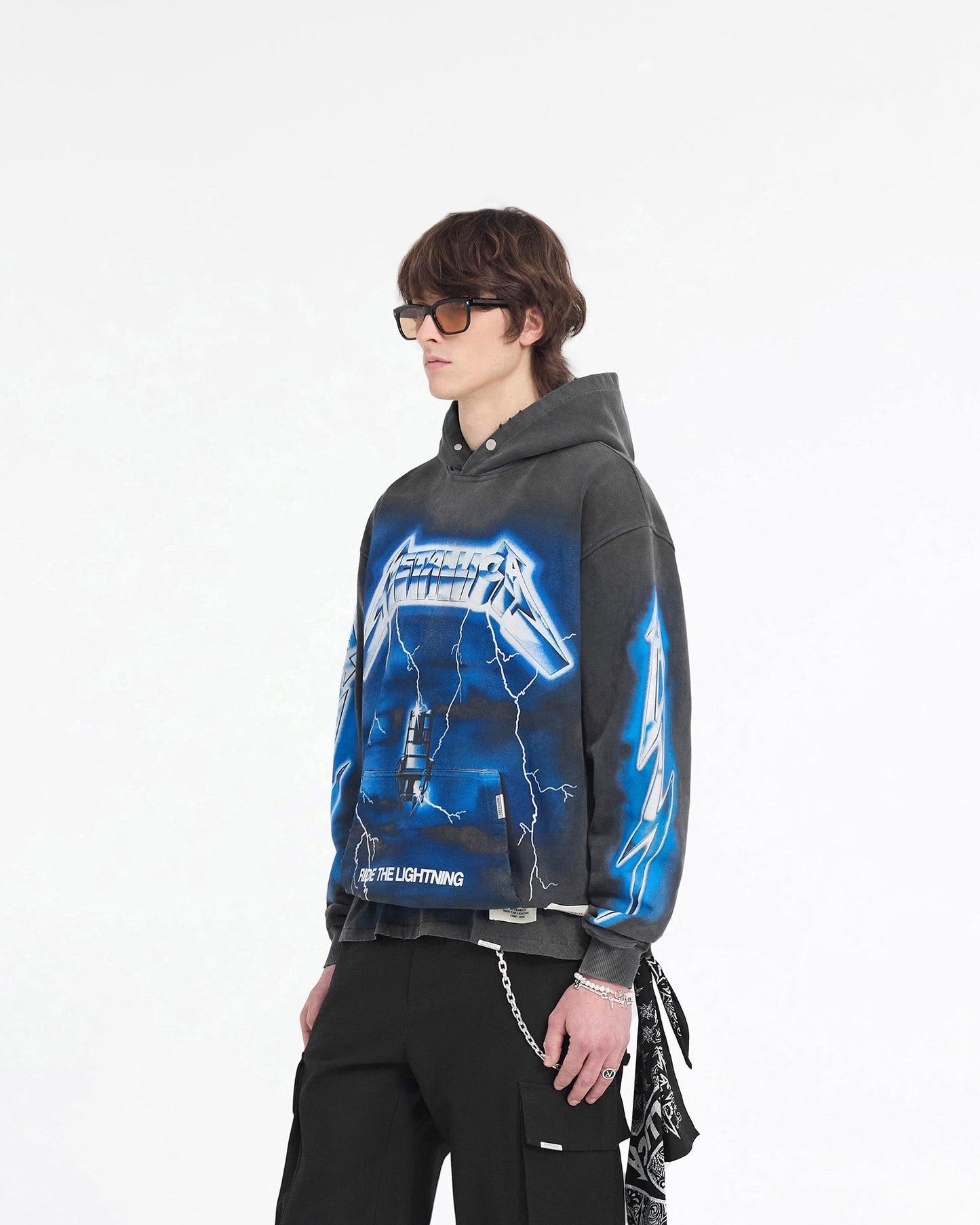Poleron Represent x Metallica Ride The Lightning Vintage Grey