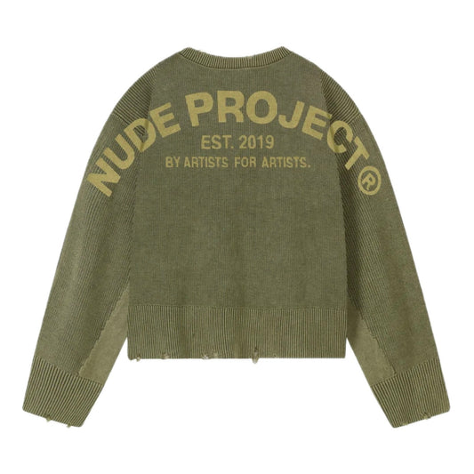 Sweater Nude Perfect Cropped Knit Green