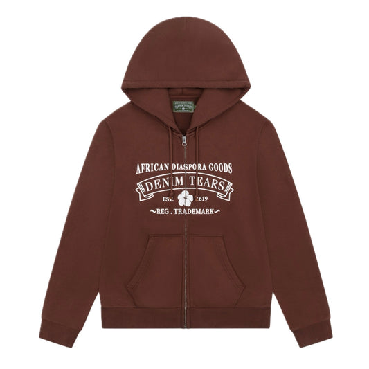 Poleron Denim Tears ADG Zip Brown Hoodie