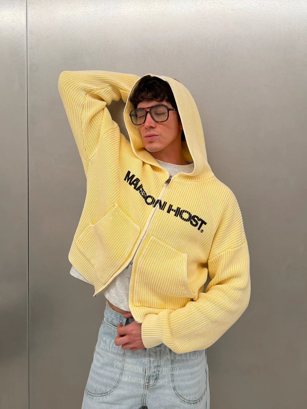 Sweater Maison Host Iconic Knit Zipper Yellow
