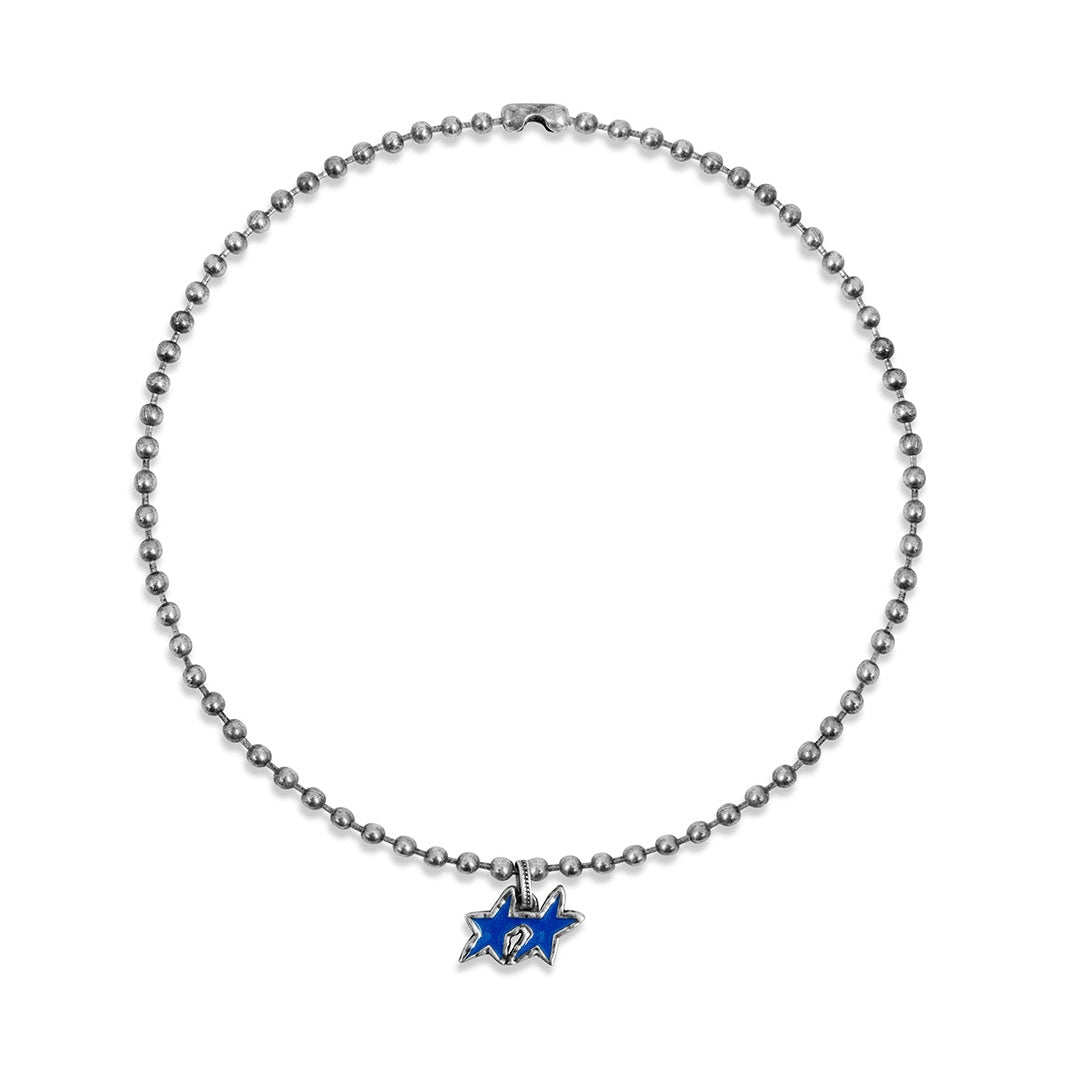 Collar Twojeys Blue Melted Stars Ball Necklace