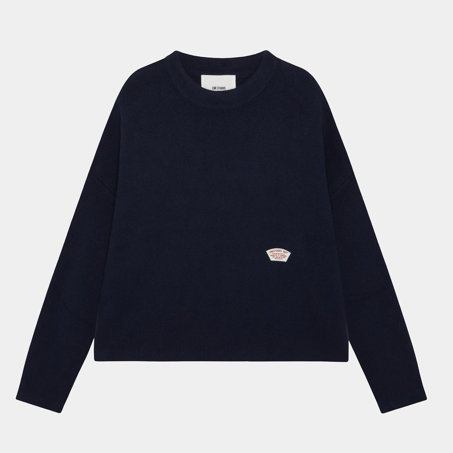 Sweater Eme Studios Department Navy Jacquard Oversized Knit