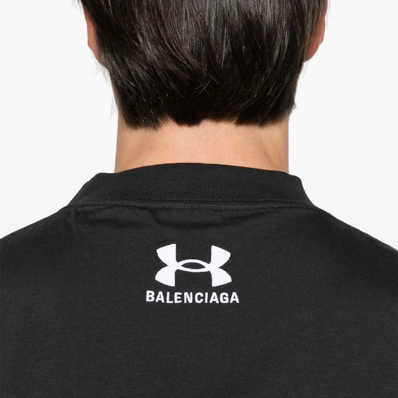 Polera Balenciaga x Under Armour Oversized Fit Black/White Tee