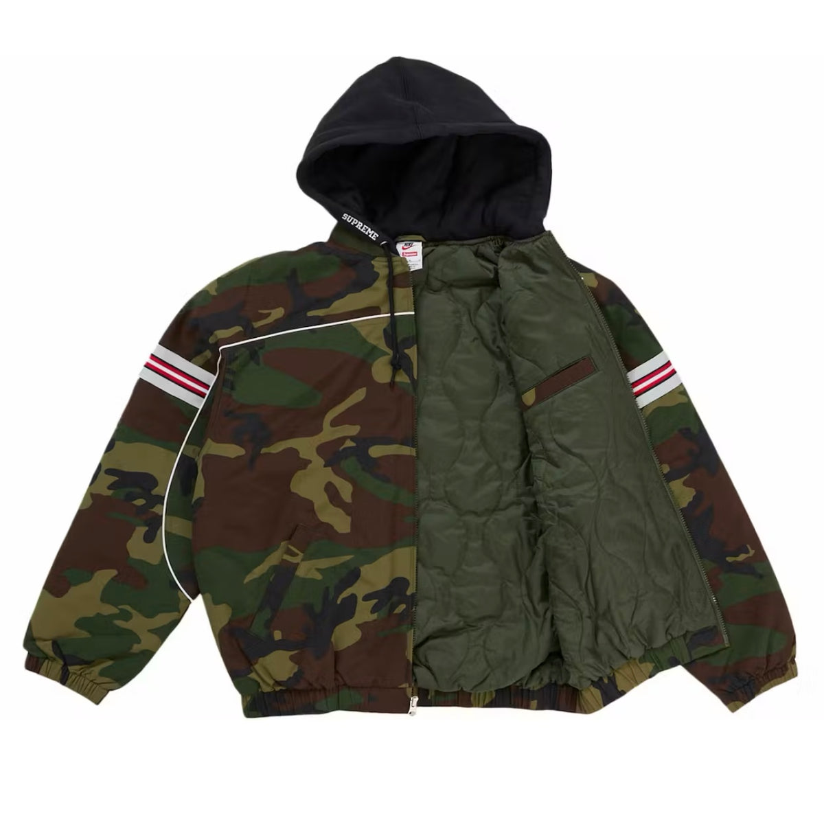 Chaqueta Supreme x Nike Nylon Hooded Camo Jacket Green
