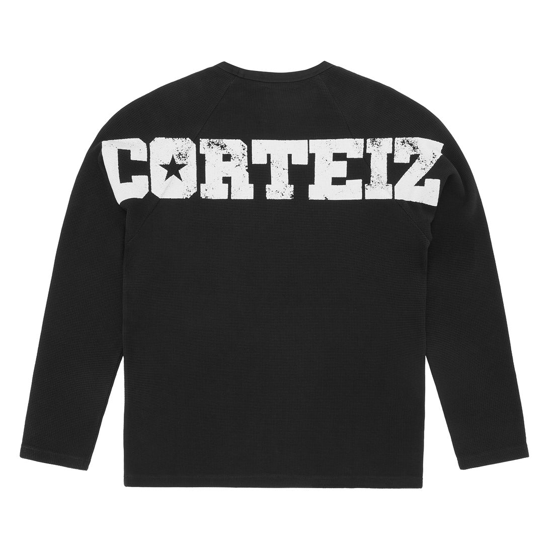 Polera Corteiz Star Raglan Waffle Thermal Black