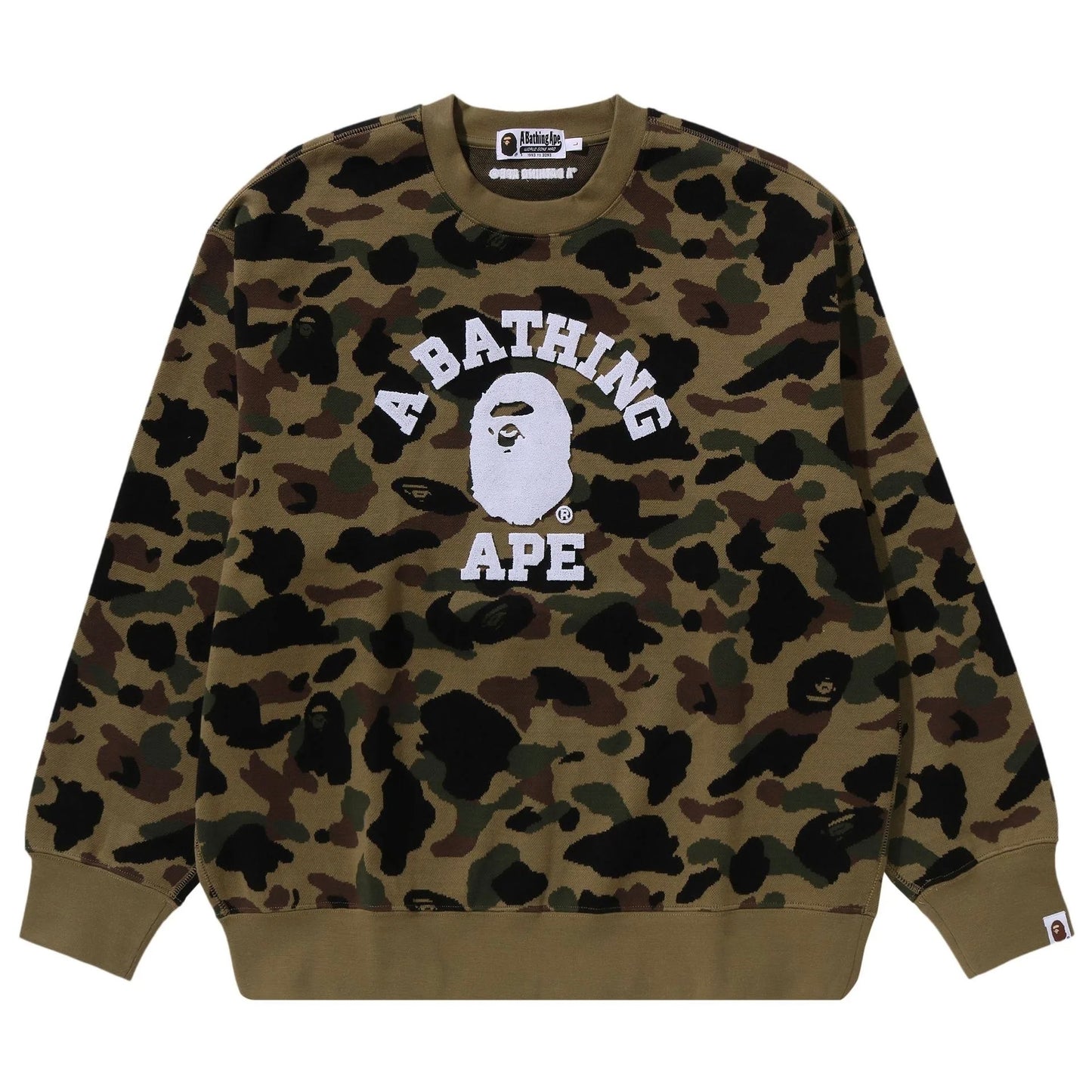 Poleron Bape 1st Camo Jacquard College Relax Fit Crewneck Sweatshirt