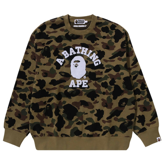 Poleron Bape 1st Camo Jacquard College Relax Fit Crewneck Sweatshirt