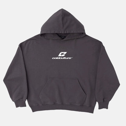 Poleron Cold Culture Curved Hoodie Heavy Grey